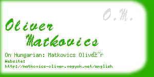 oliver matkovics business card